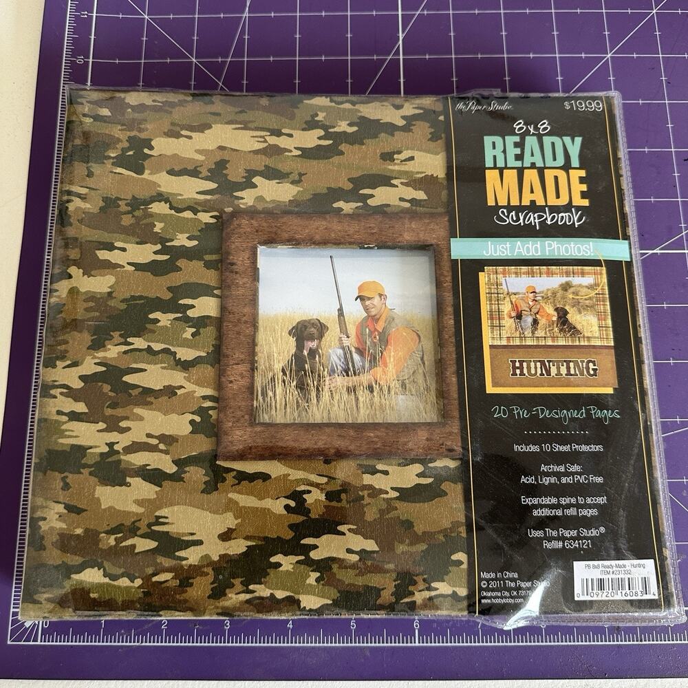 Paper Studio Hunting Scrapbook 8X8 Ready Made Just Add Pictures 20 Pages New